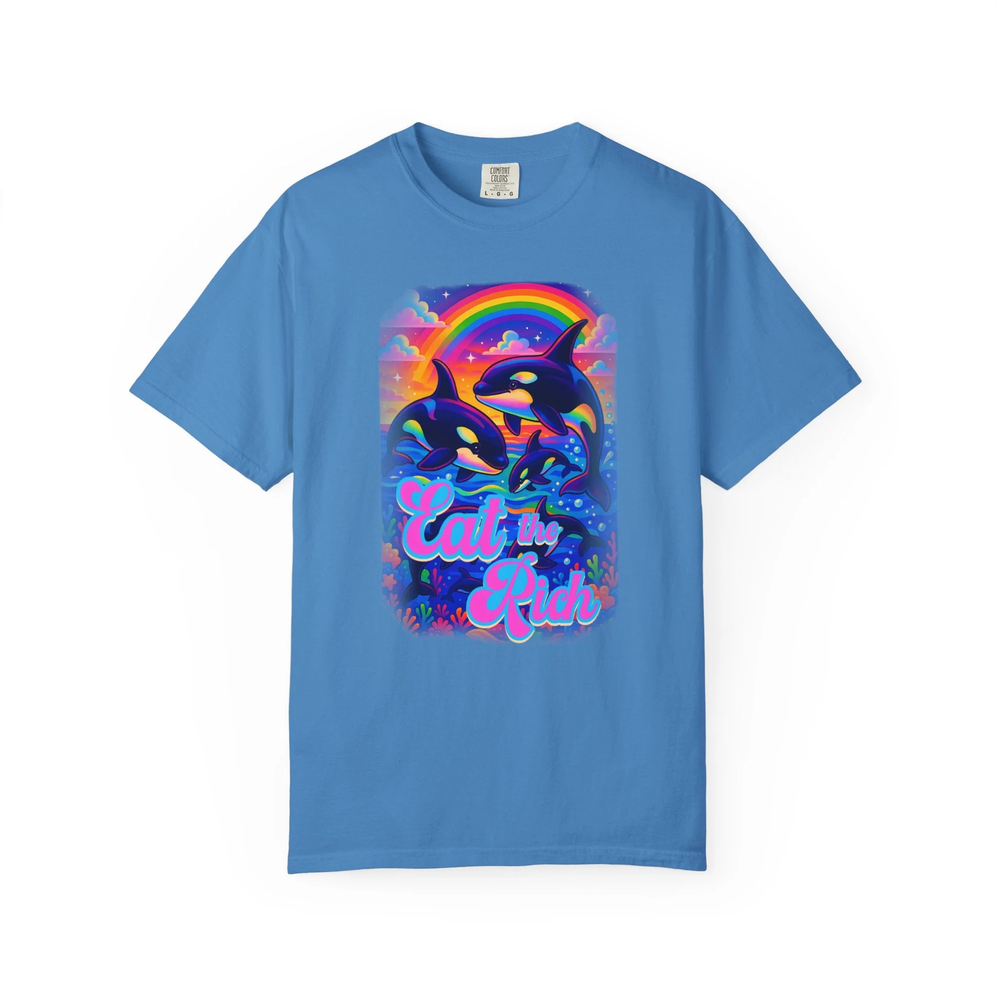 Bespattered Facade Whimsical "Eat the Rich" Orcas Premium Unisex Comfort Colors Garment Dyed 100% Cotton T-Shirt - Image 15
