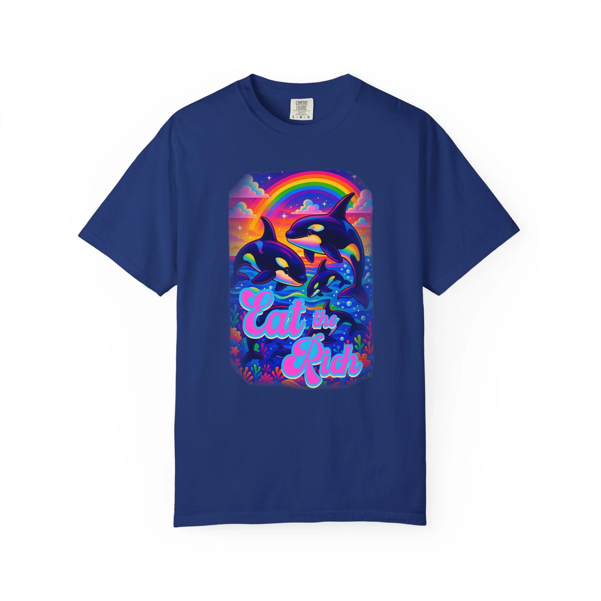 Bespattered Facade Whimsical "Eat the Rich" Orcas Premium Unisex Comfort Colors Garment Dyed 100% Cotton T-Shirt - Image 19
