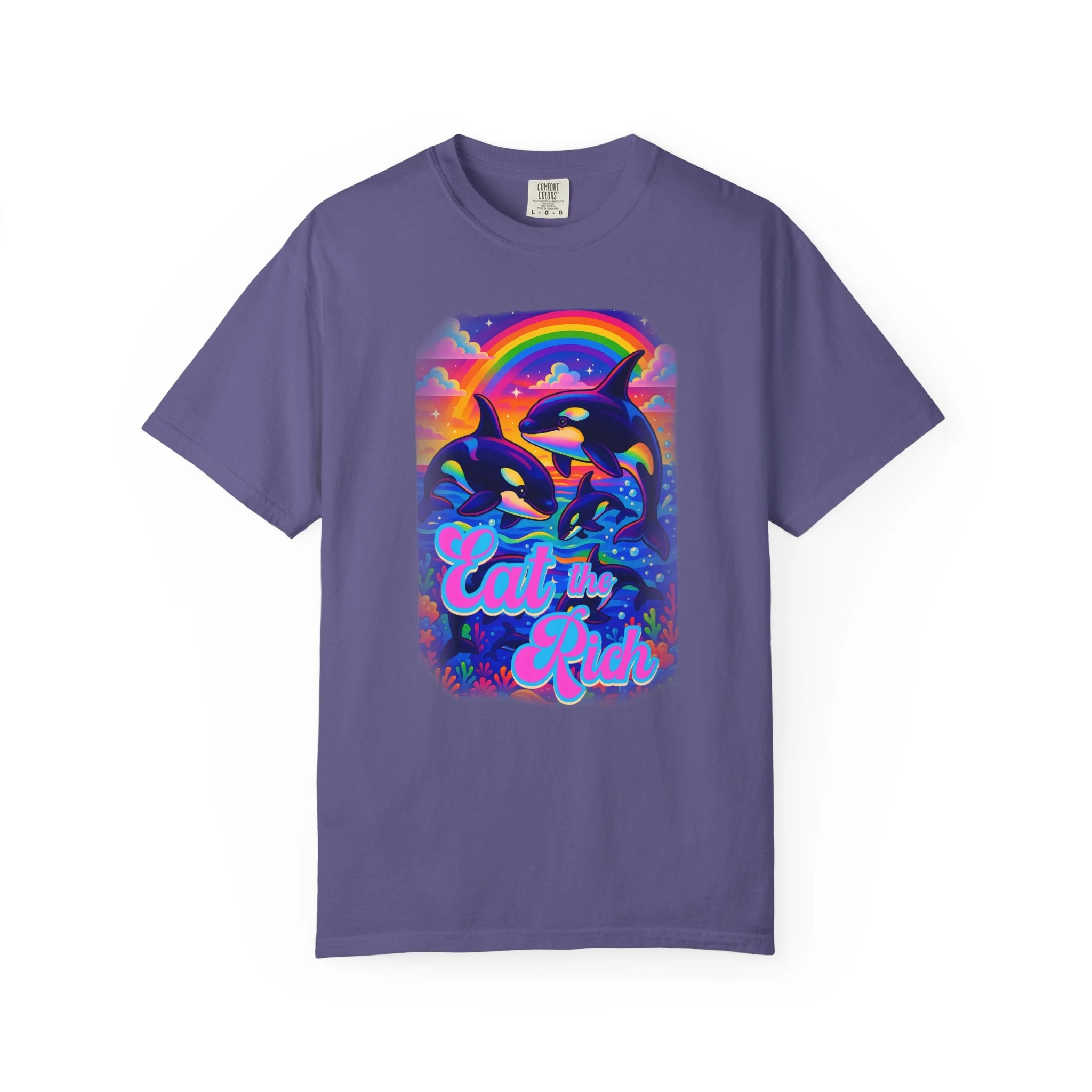 Bespattered Facade Whimsical "Eat the Rich" Orcas Premium Unisex Comfort Colors Garment Dyed 100% Cotton T-Shirt - Image 20