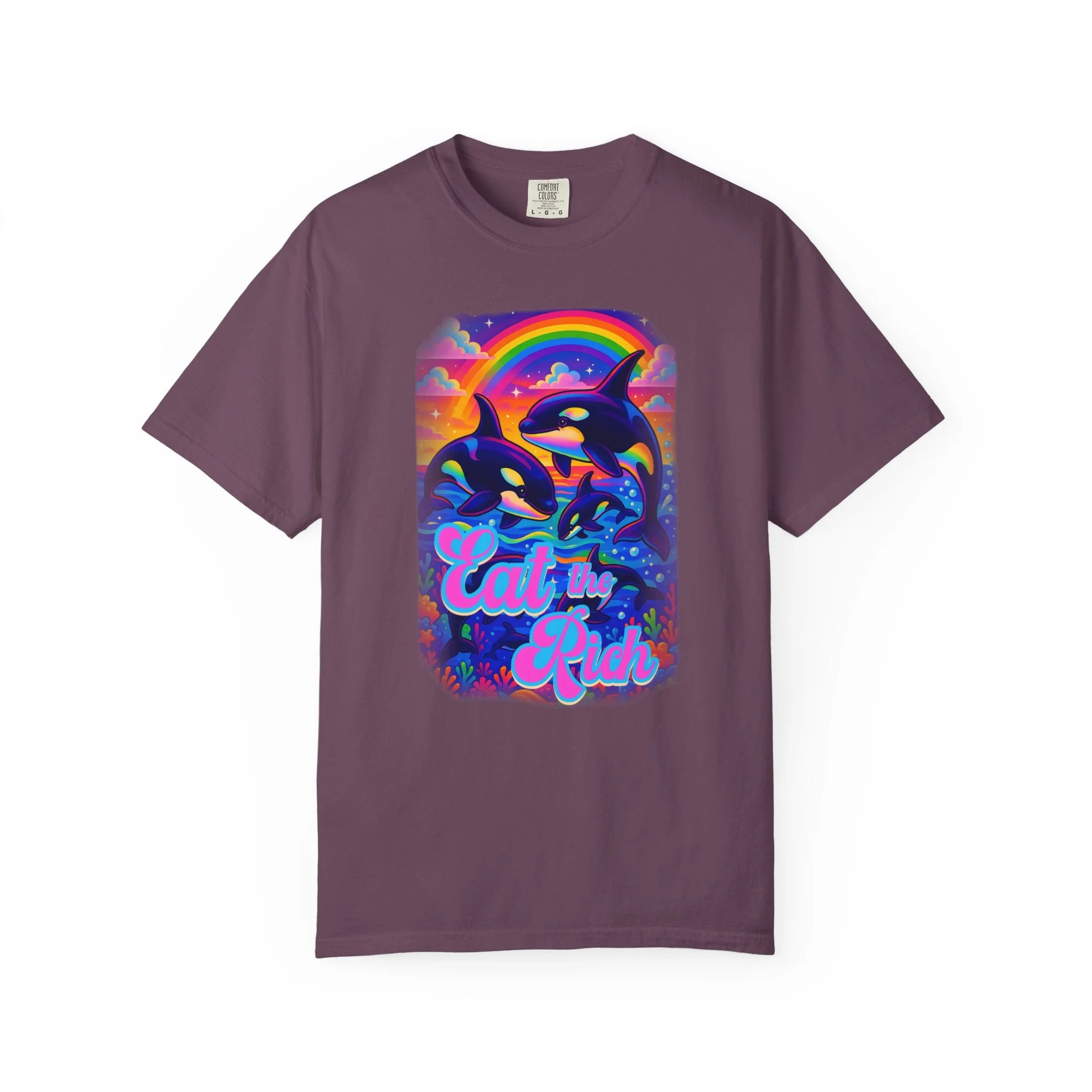 Bespattered Facade Whimsical "Eat the Rich" Orcas Premium Unisex Comfort Colors Garment Dyed 100% Cotton T-Shirt - Image 21