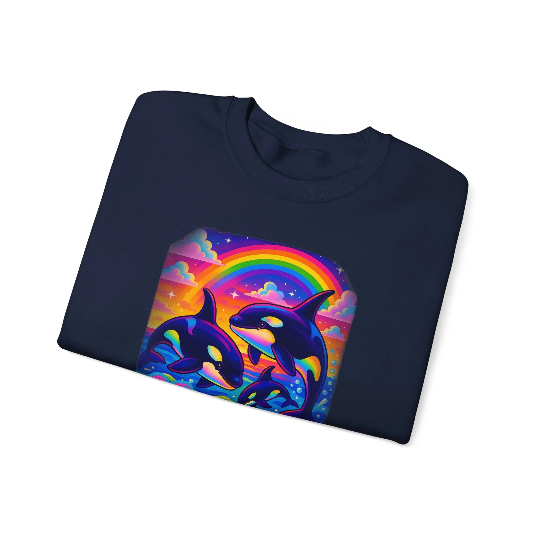 Bespattered Facade Whimsical "Eat the Rich" Orcas Unisex Heavy Blend™ Crewneck Sweatshirt - Image 10