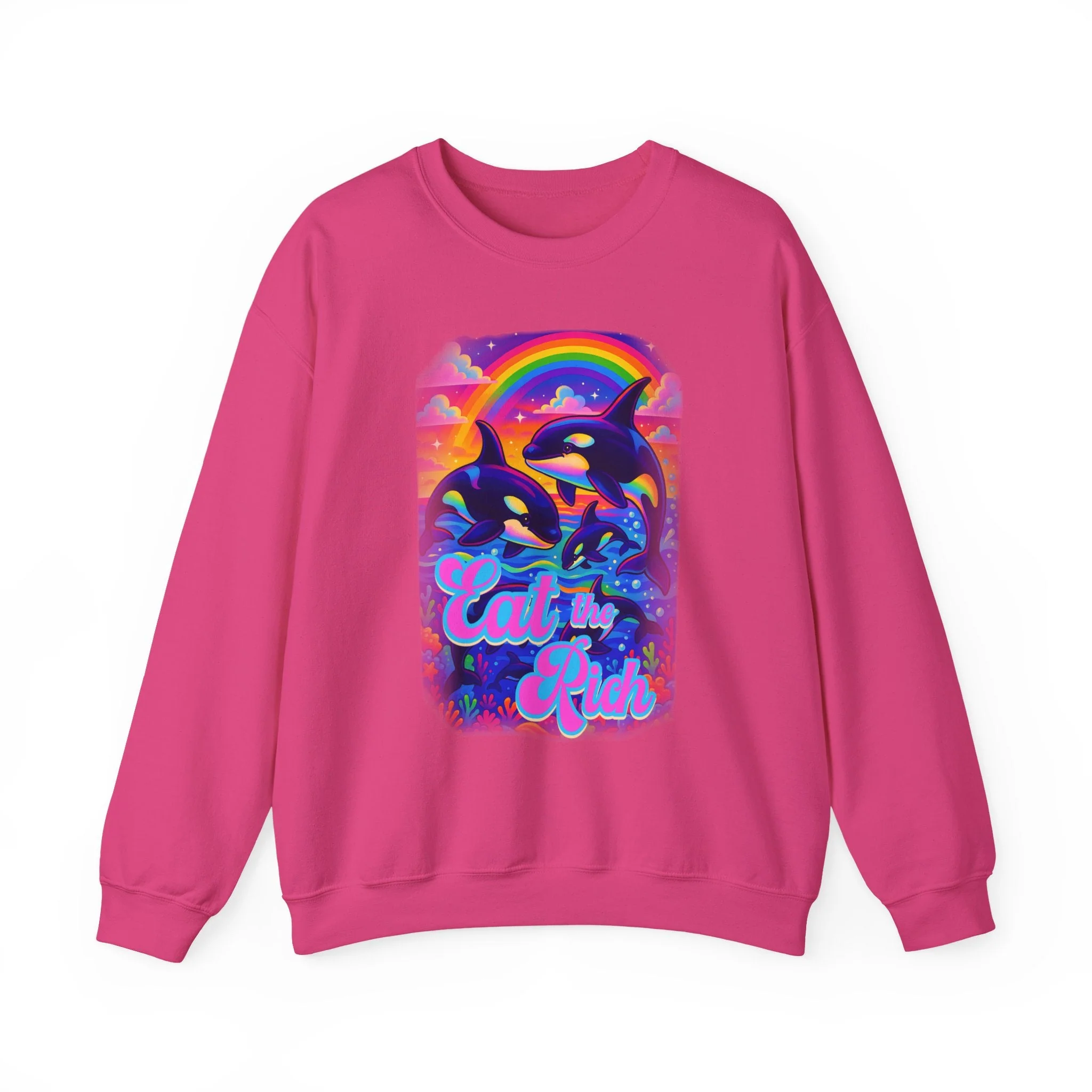 Bespattered Facade Whimsical "Eat the Rich" Orcas Unisex Heavy Blend™ Crewneck Sweatshirt - Image 20