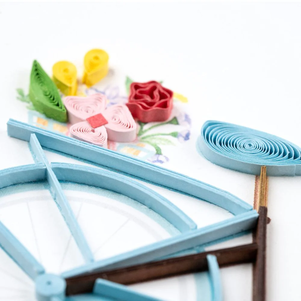 Bicycle & Flower Basket Quilled Greeting Card - Image 4