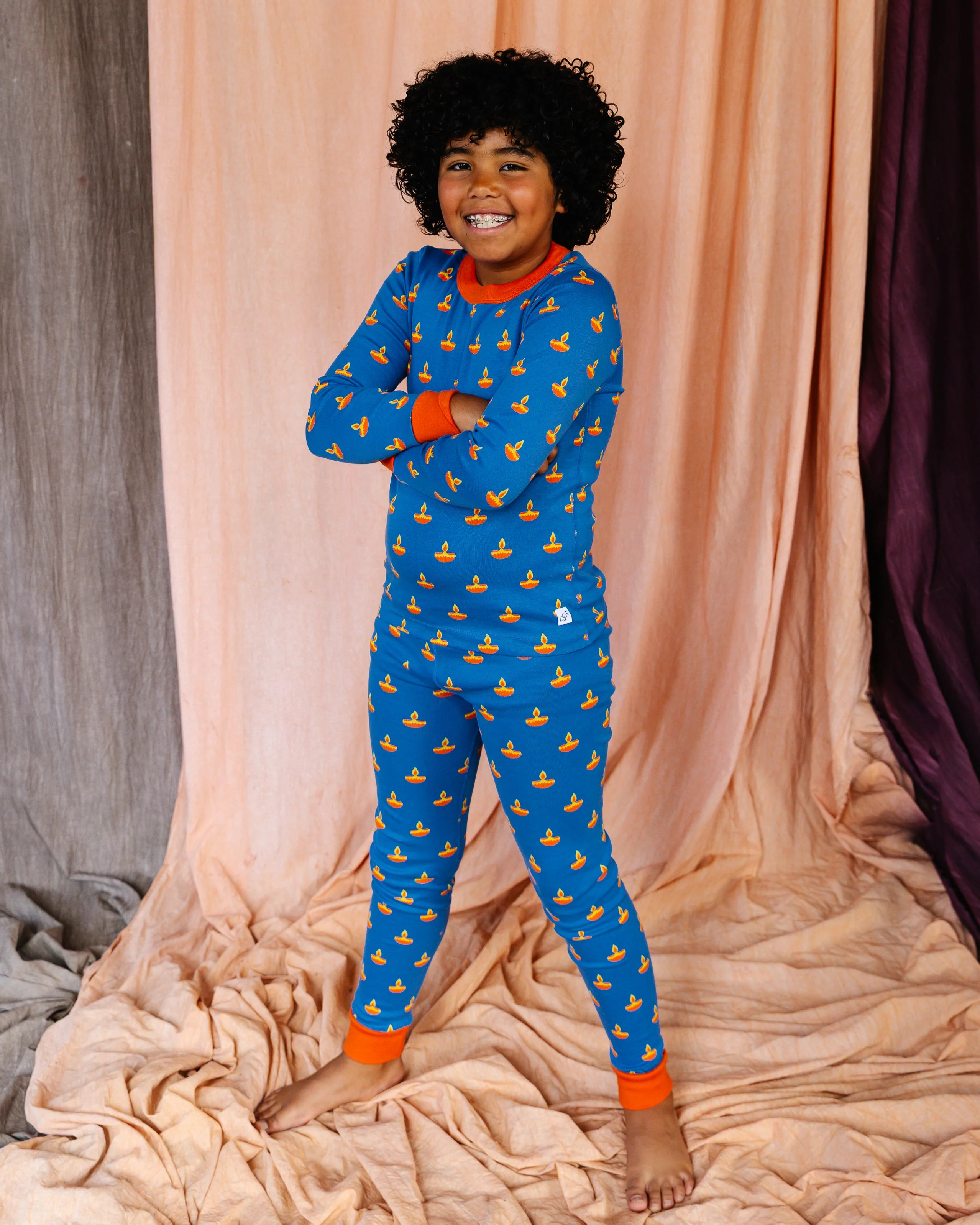 Big Kid Pajama Set – Blue Diya - Image 3