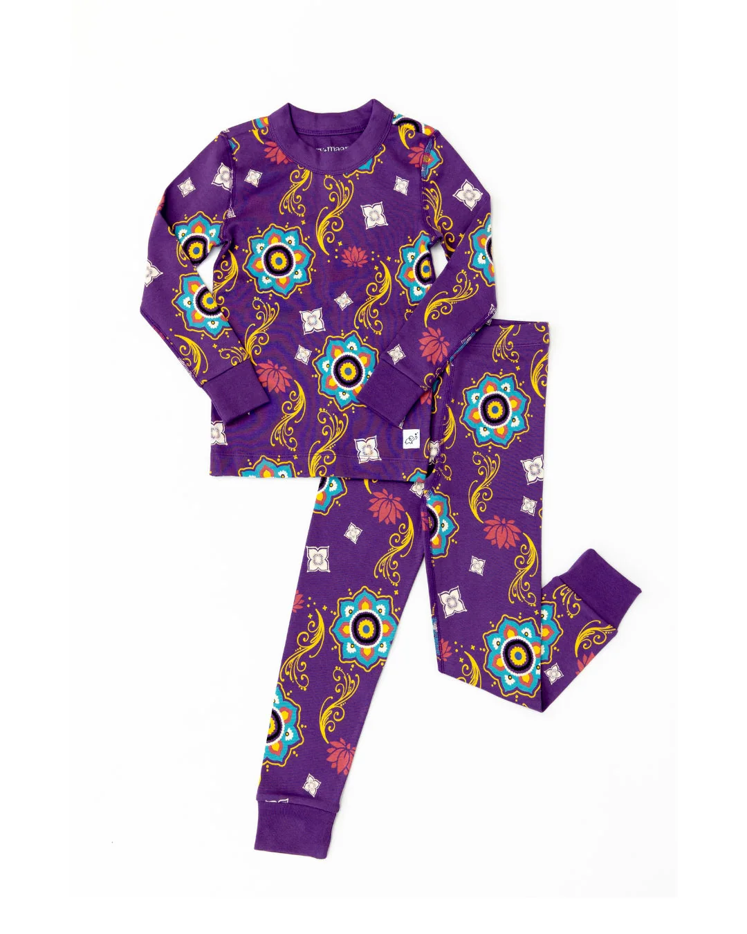 Big Kid Pajama Set – Purple Rangoli - Image 2