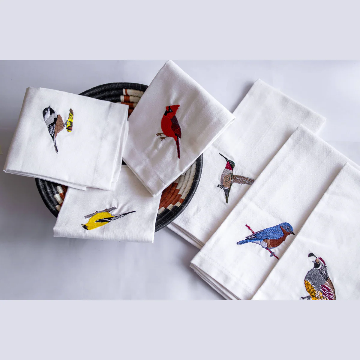 Bird Embroidered Cotton Tea Towels - Handmade Kitchen Gift - Image 9