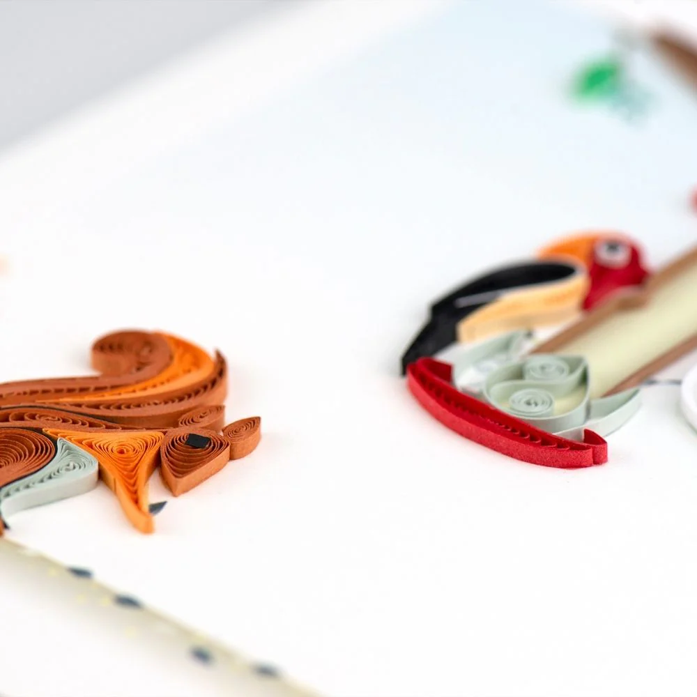 Bird Feeder Quilled Greeting Card - Image 3
