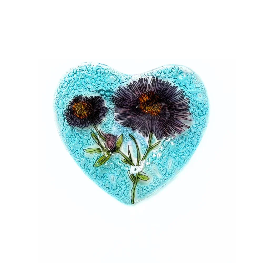 Birth Month Flower Heart Glass Ring Dish - Image 11