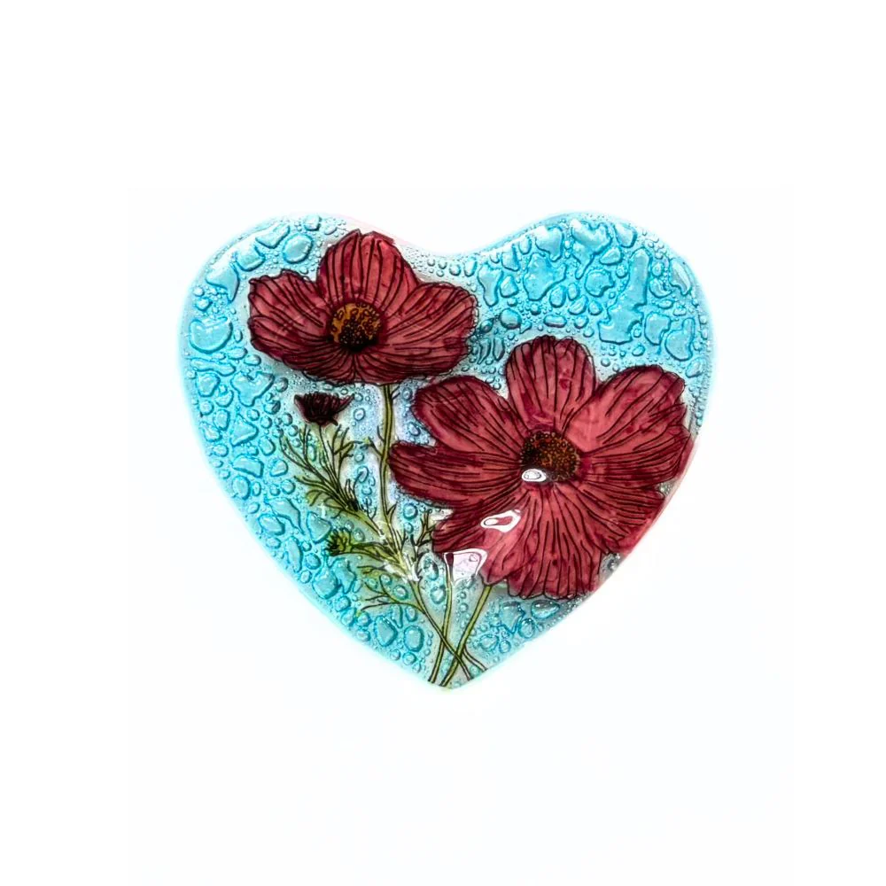 Birth Month Flower Heart Glass Ring Dish - Image 12