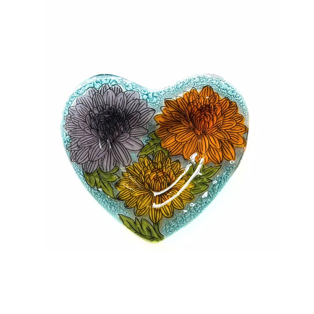Birth Month Flower Heart Glass Ring Dish - Image 13