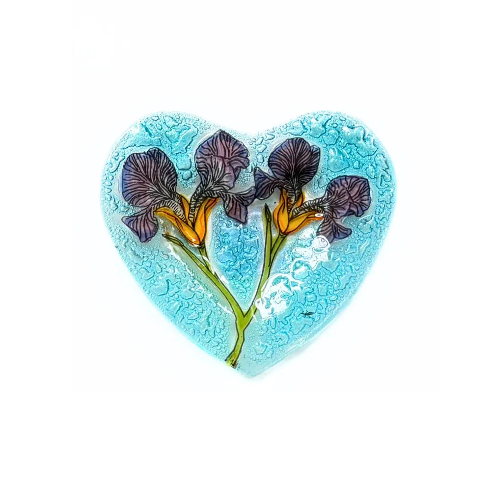 Birth Month Flower Heart Glass Ring Dish - Image 4
