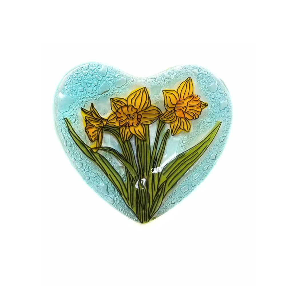 Birth Month Flower Heart Glass Ring Dish - Image 5