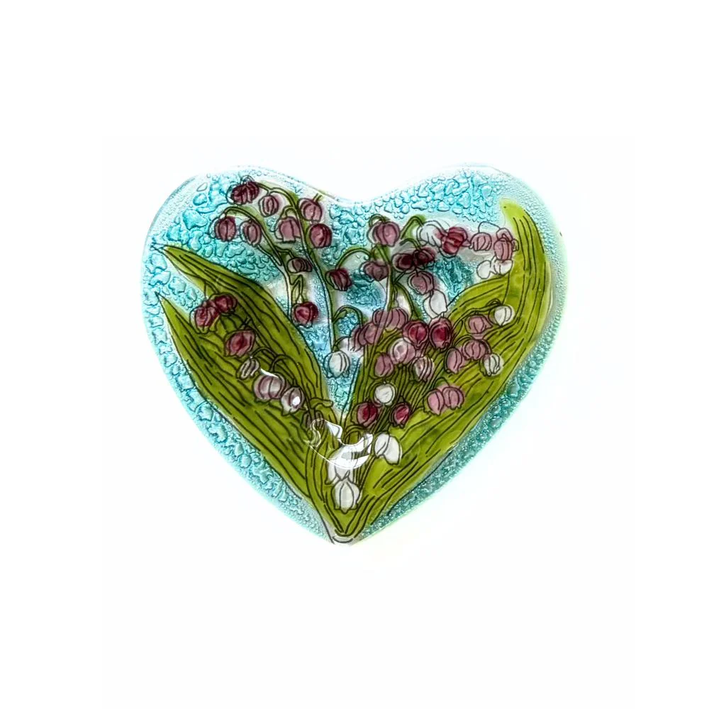 Birth Month Flower Heart Glass Ring Dish - Image 7