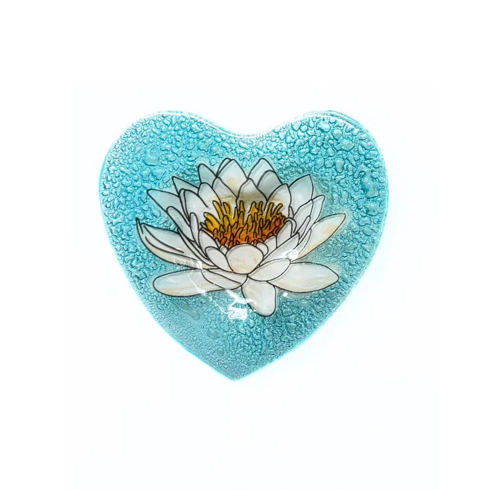 Birth Month Flower Heart Glass Ring Dish - Image 9