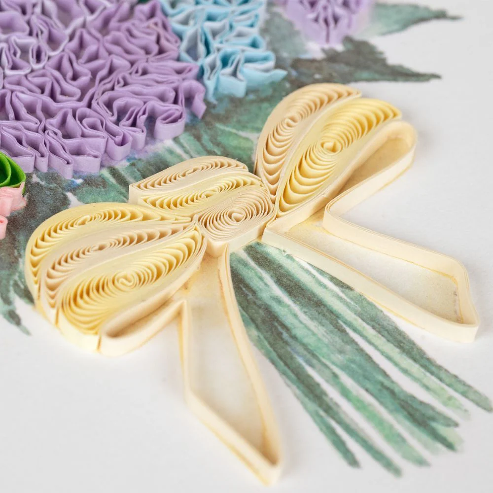 Birthday Hydrangea Bouquet Quilled Greeting Card - Image 2