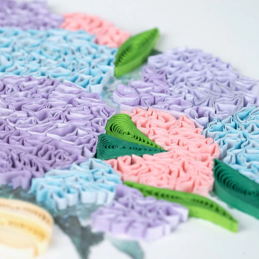 Birthday Hydrangea Bouquet Quilled Greeting Card - Image 3