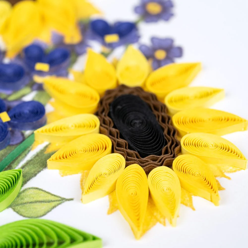 Birthday Sunflower Bouquet Quilled Greeting Card - Image 2