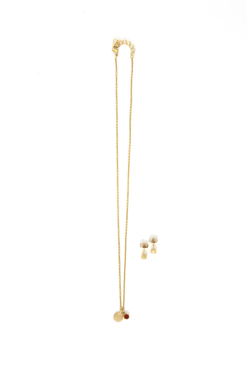 Birthstone Crystal Necklace and Earring Set - Image 3