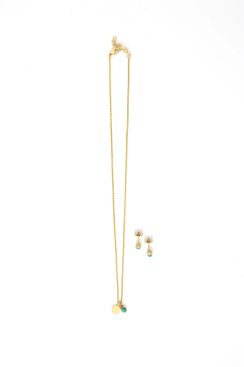 Birthstone Crystal Necklace and Earring Set - Image 4