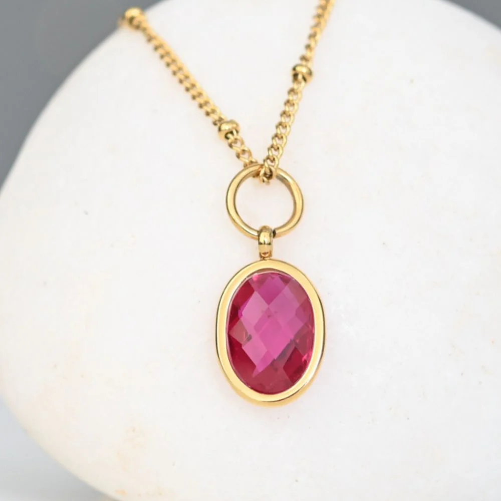 Birthstone Crystal Pendant Necklace - Image 10