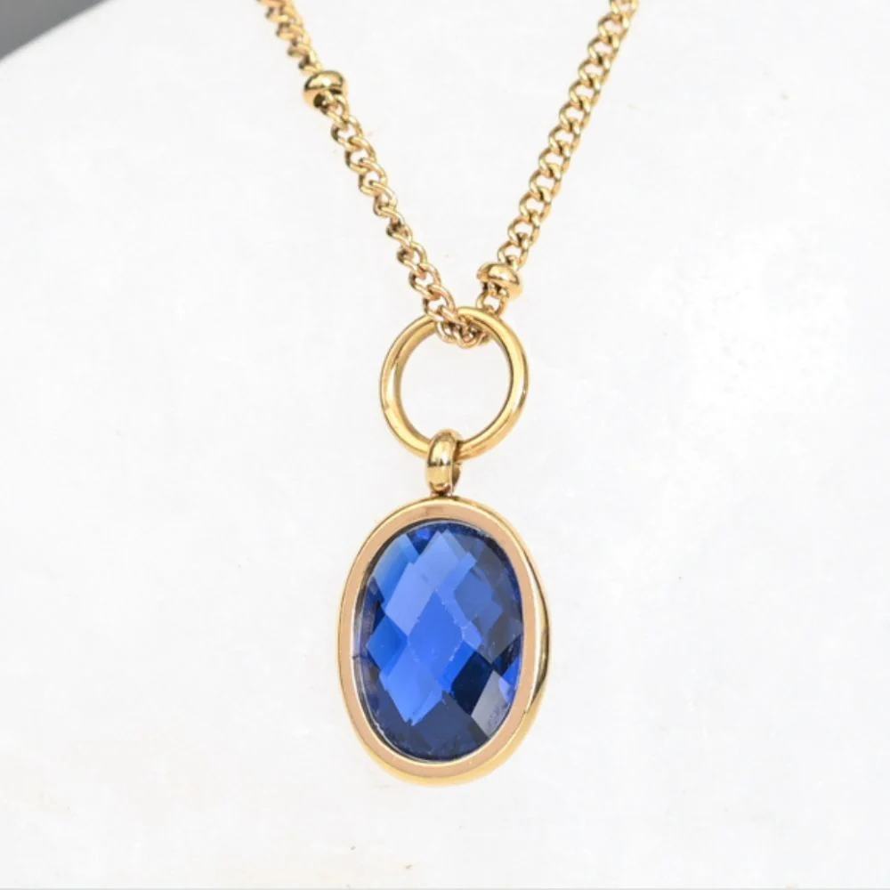Birthstone Crystal Pendant Necklace - Image 12