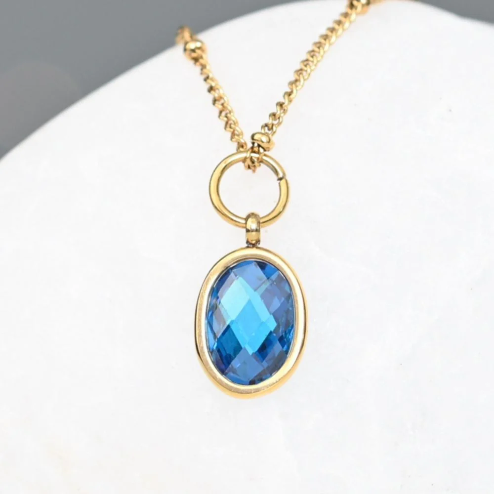 Birthstone Crystal Pendant Necklace - Image 15
