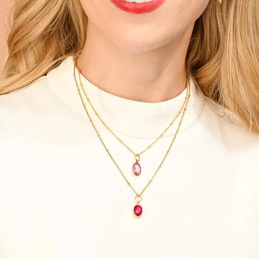 Birthstone Crystal Pendant Necklace - Image 2