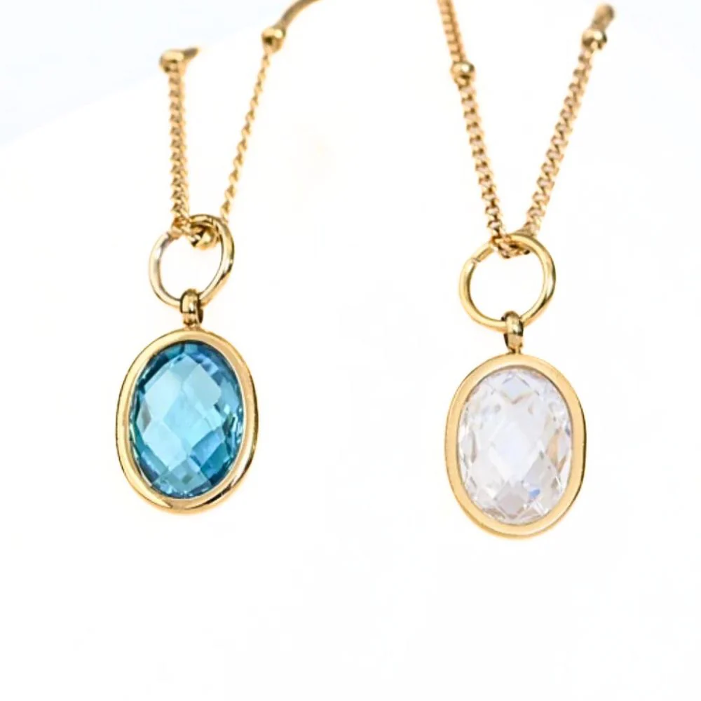 Birthstone Crystal Pendant Necklace - Image 3