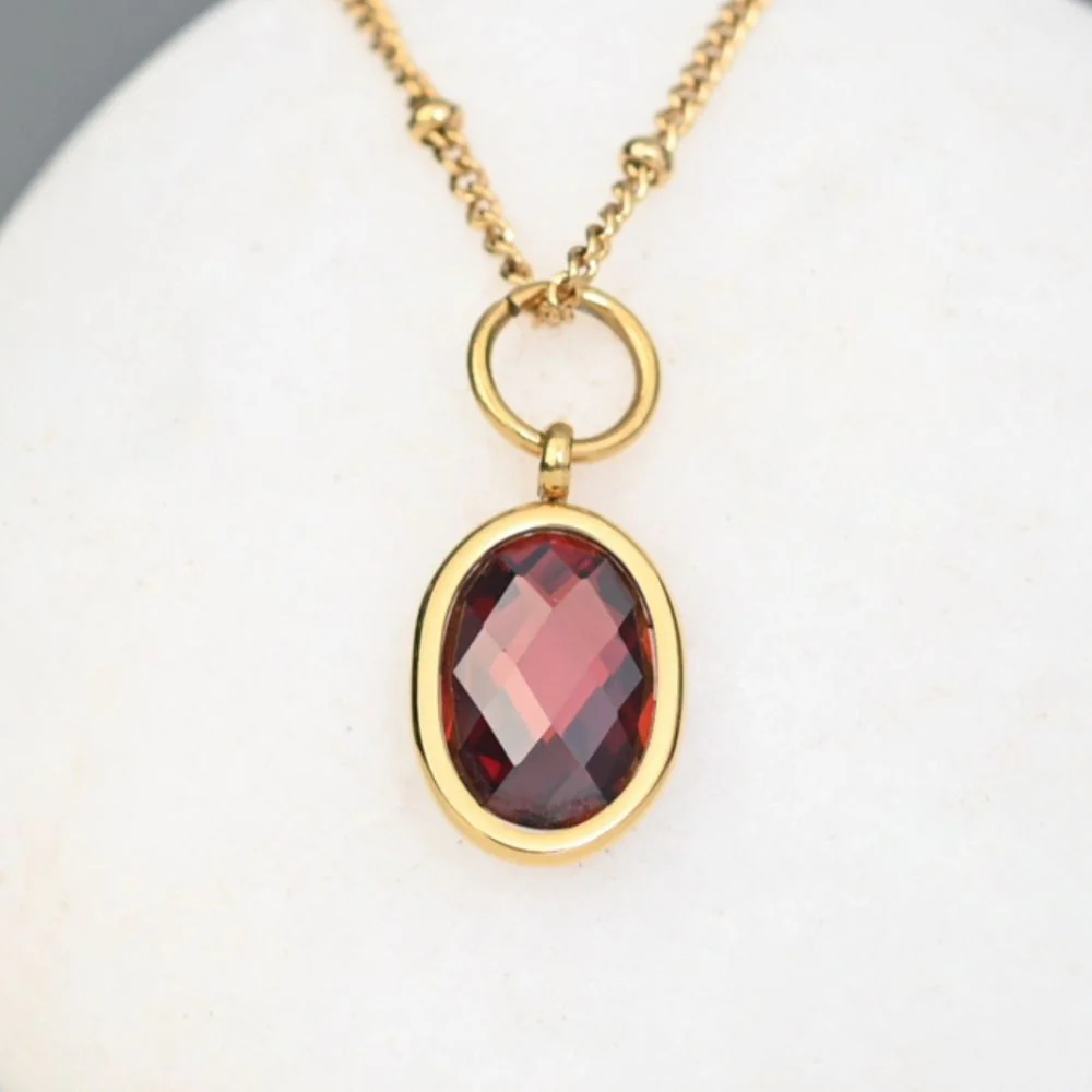 Birthstone Crystal Pendant Necklace - Image 4