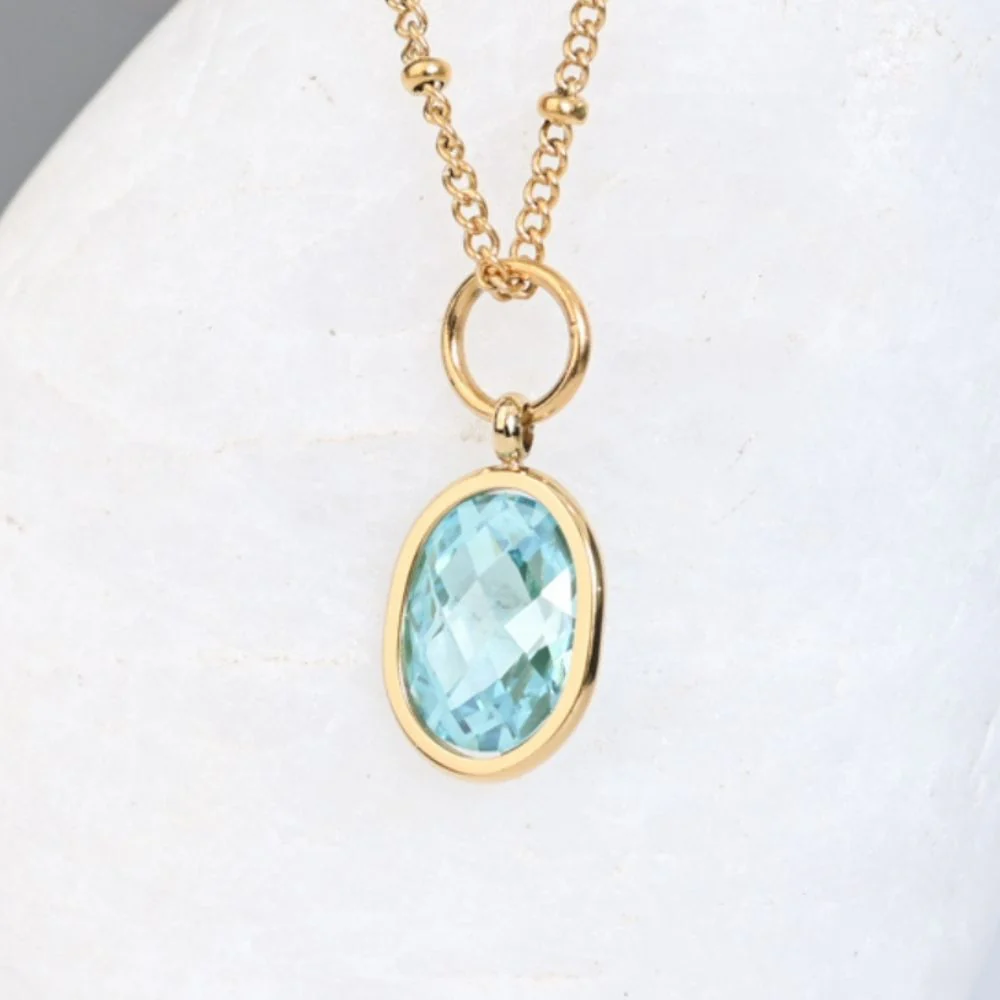 Birthstone Crystal Pendant Necklace - Image 6