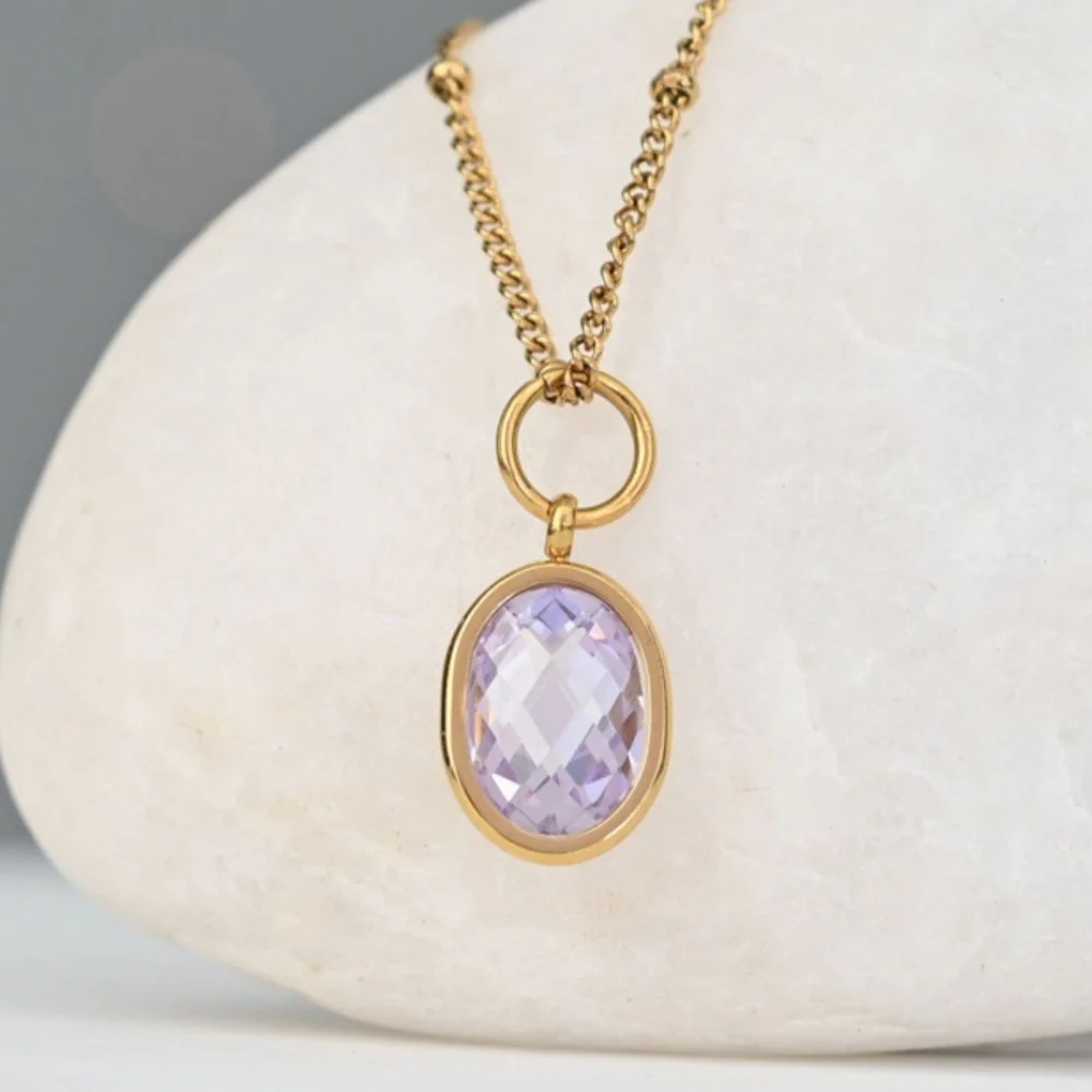 Birthstone Crystal Pendant Necklace - Image 9