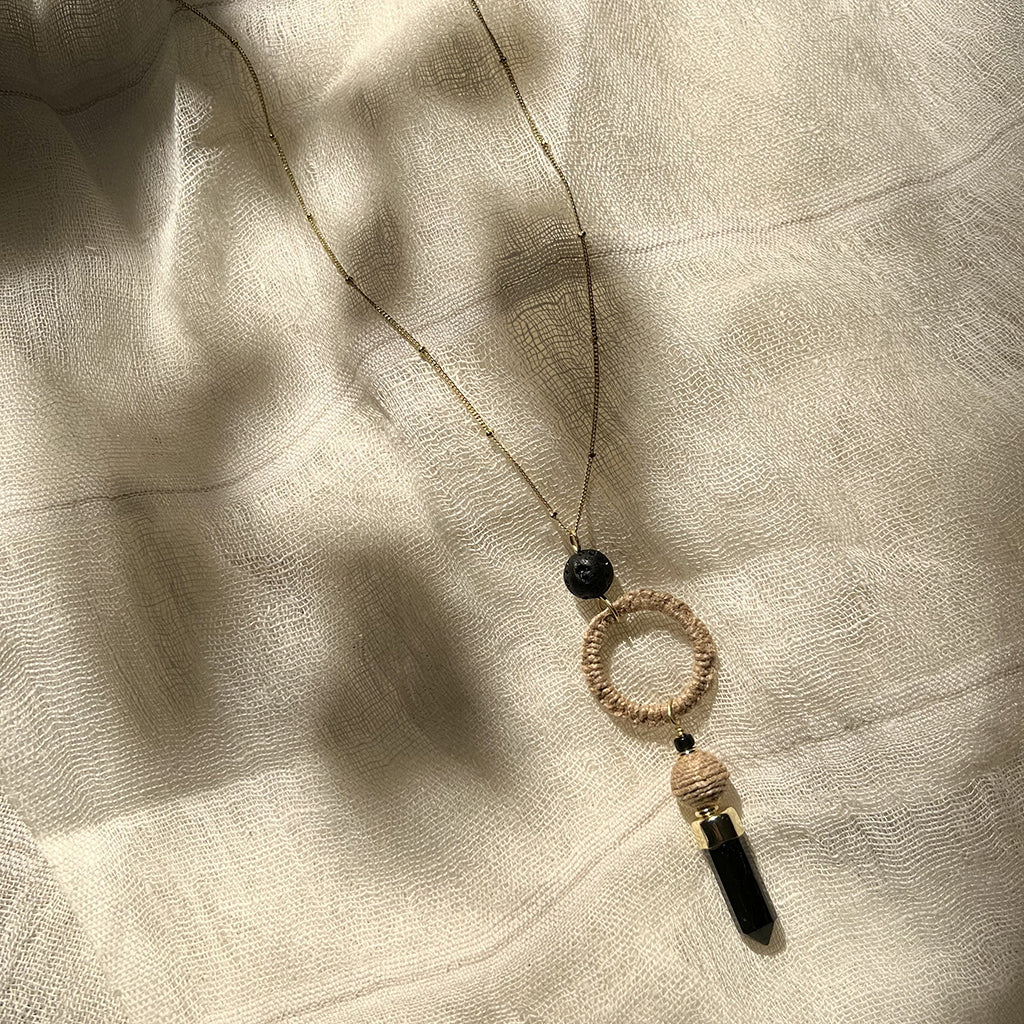Black Agate Jute Necklace - Image 3