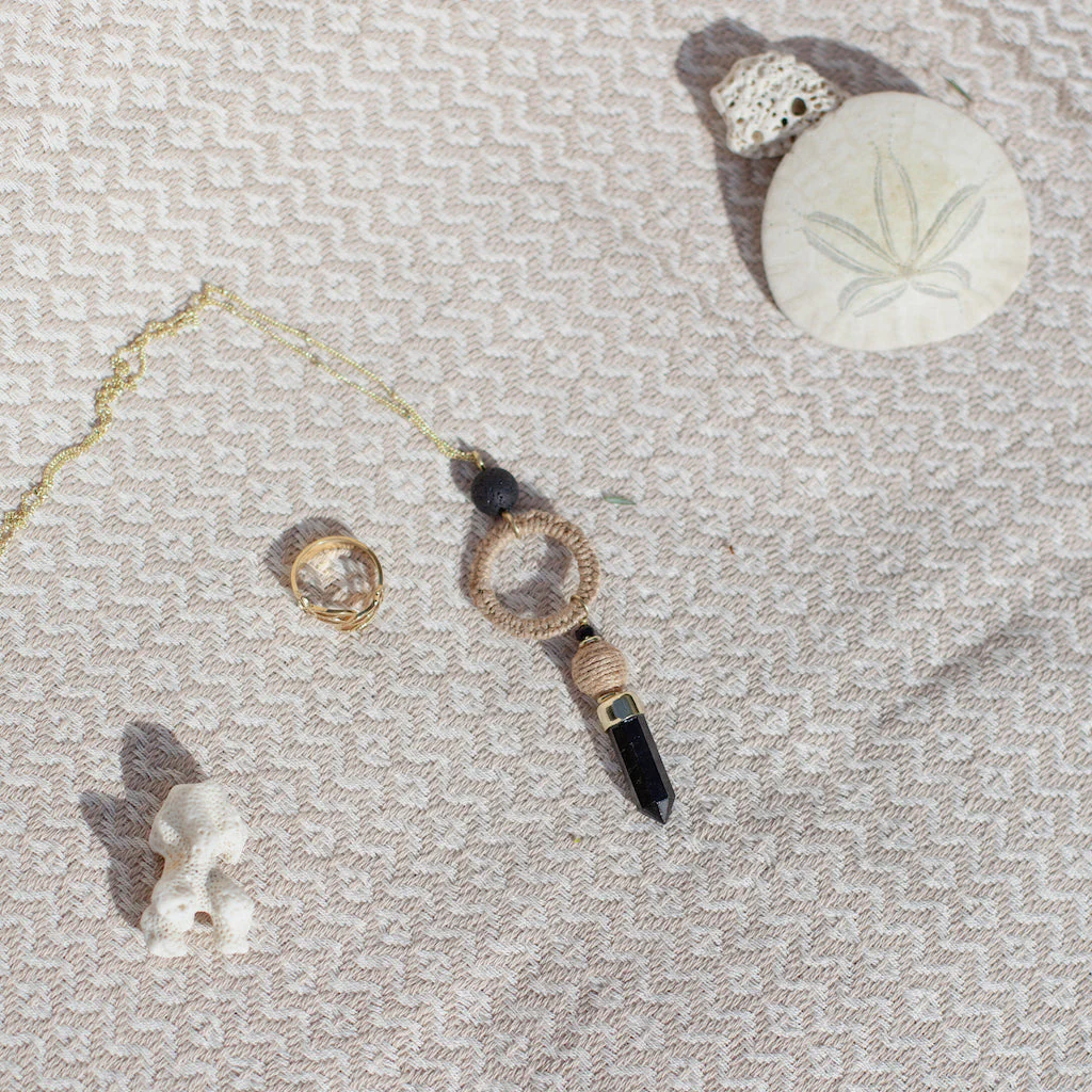 Black Agate Jute Necklace - Image 4