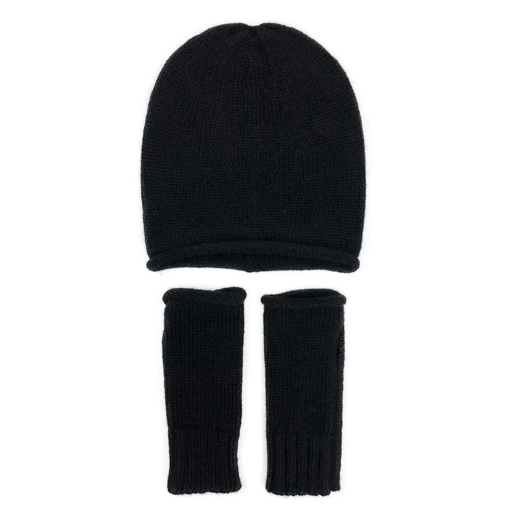 Black Essential Knit Alpaca Gloves - Image 3