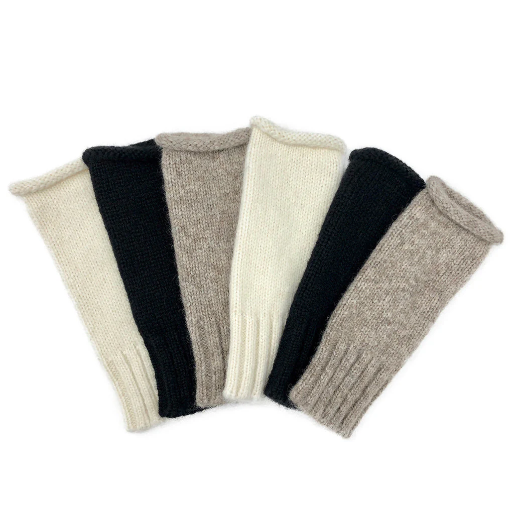 Black Essential Knit Alpaca Gloves - Image 4