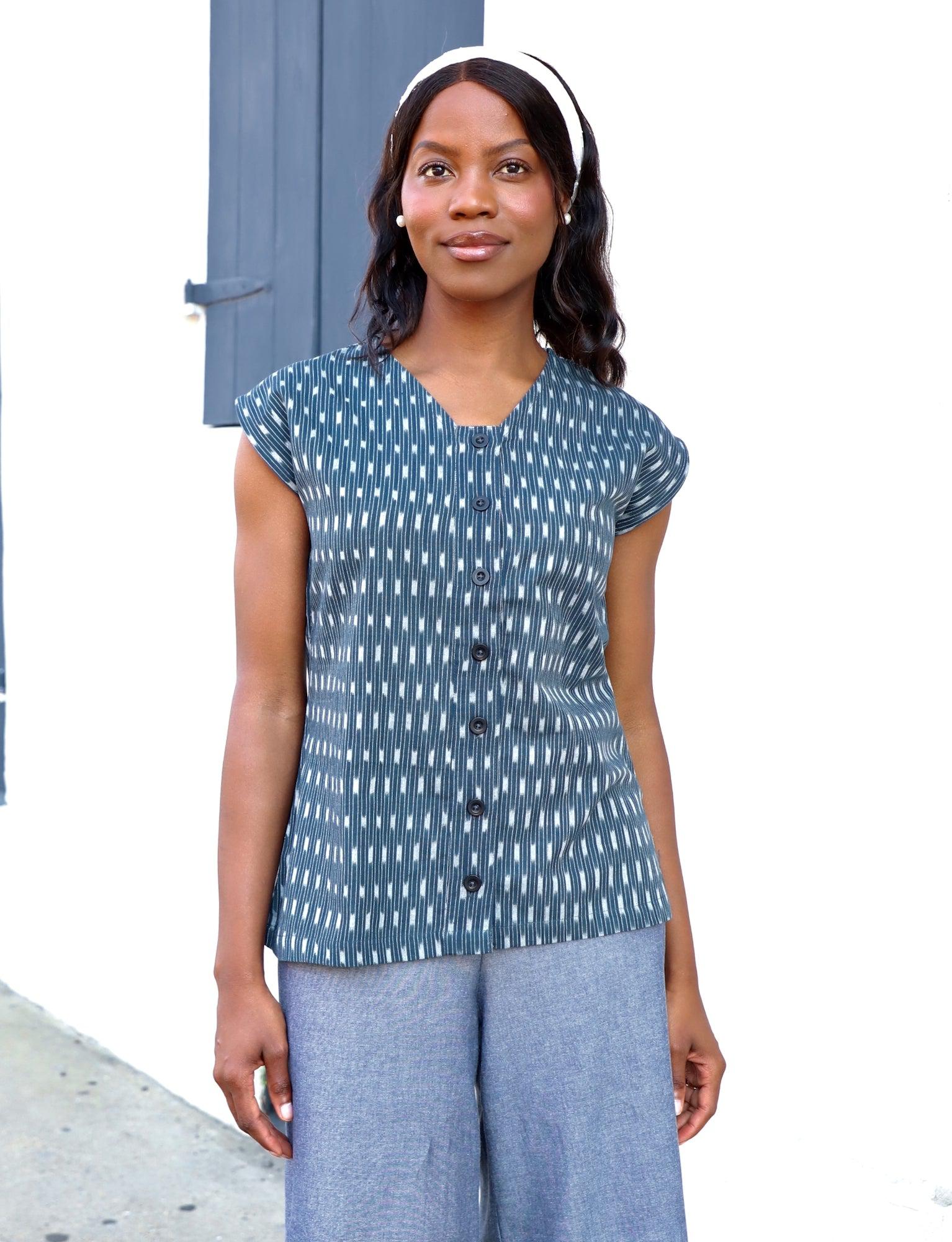 Black Iris Button Top - Image 2