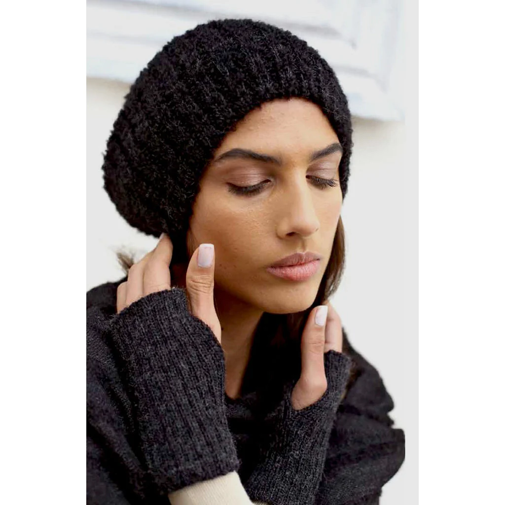 Black Minimalist Alpaca Gloves - Image 2