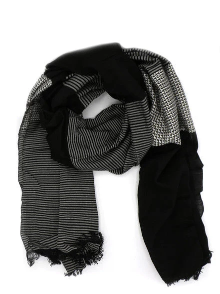 Black Patterned Block Scarf - Image 4