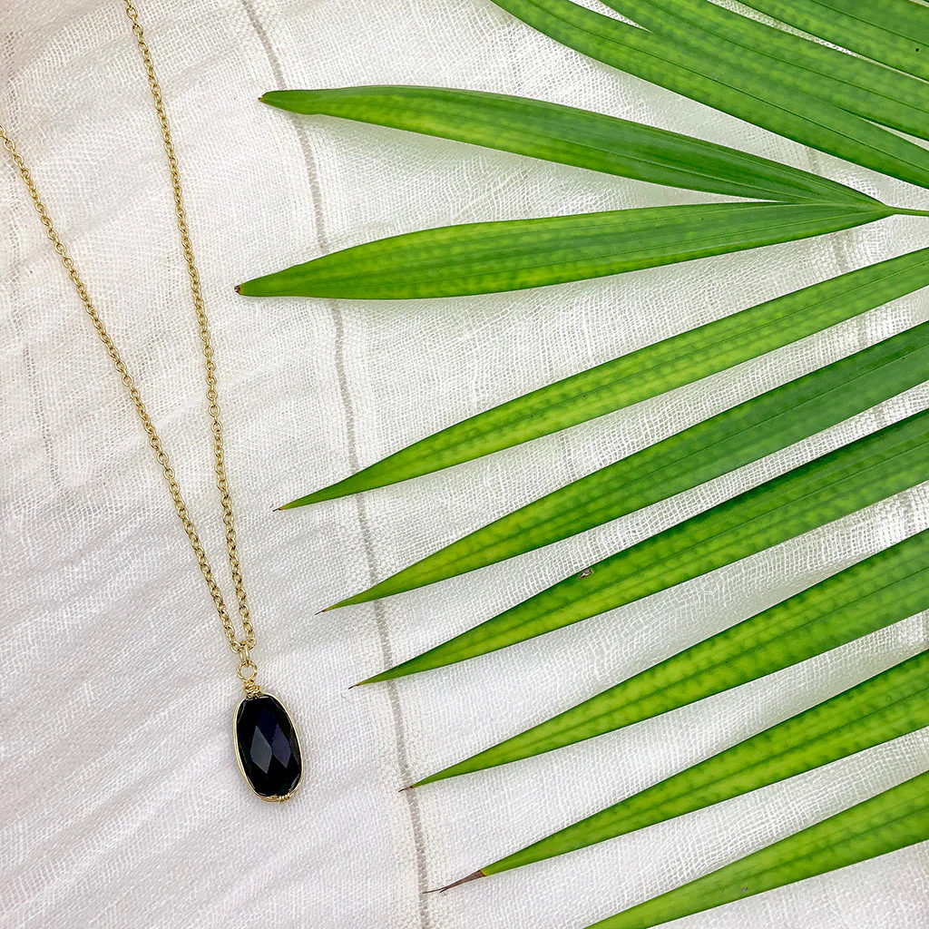 Black Quartz Pendant Necklace - Image 4