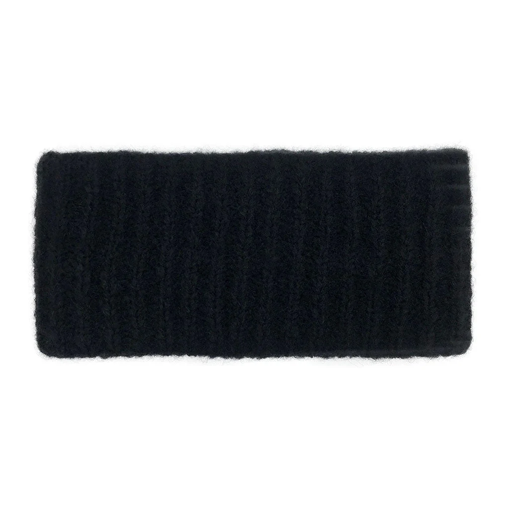 Black Ribbed Alpaca Ear Warmer - Image 3