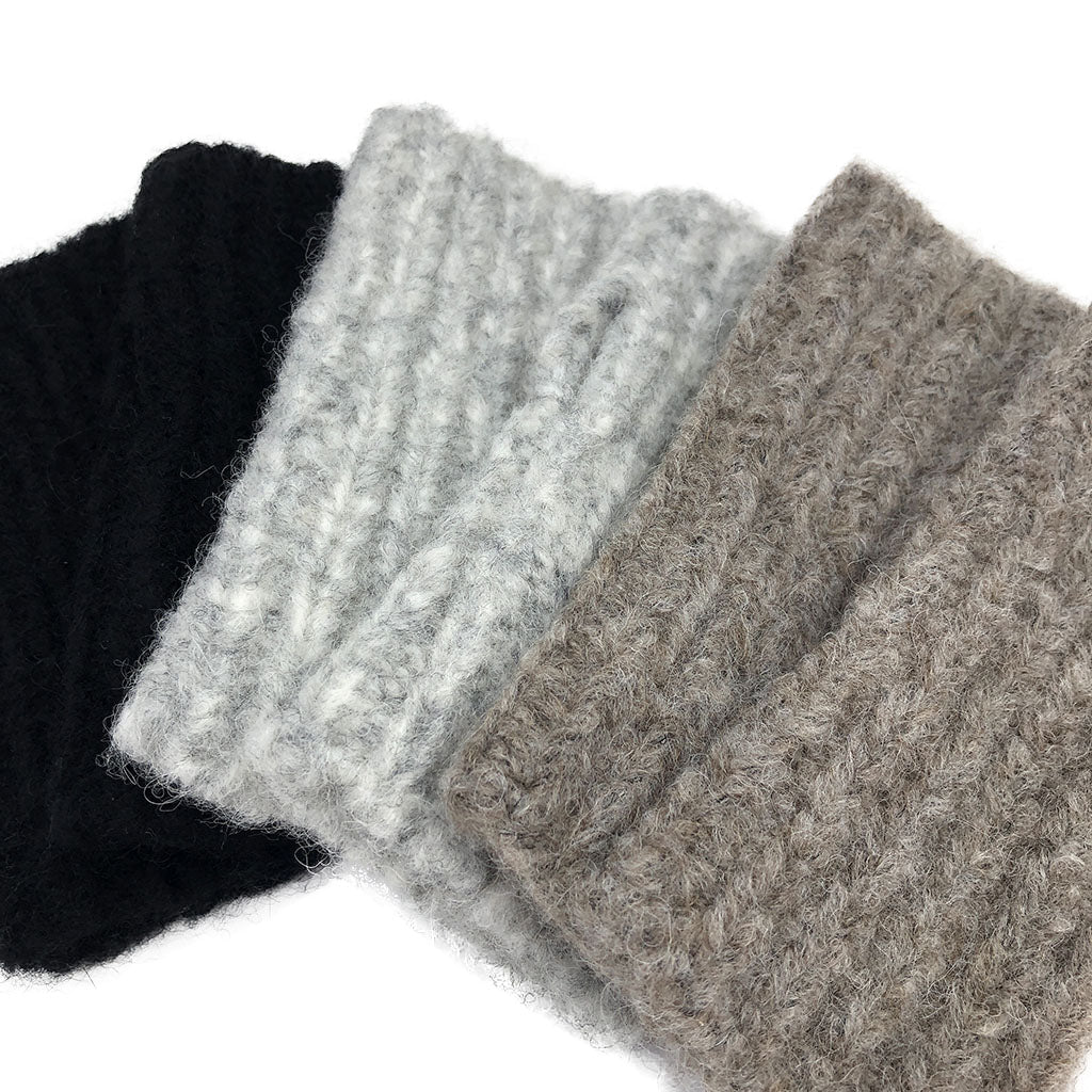 Black Ribbed Alpaca Gloves - Image 4