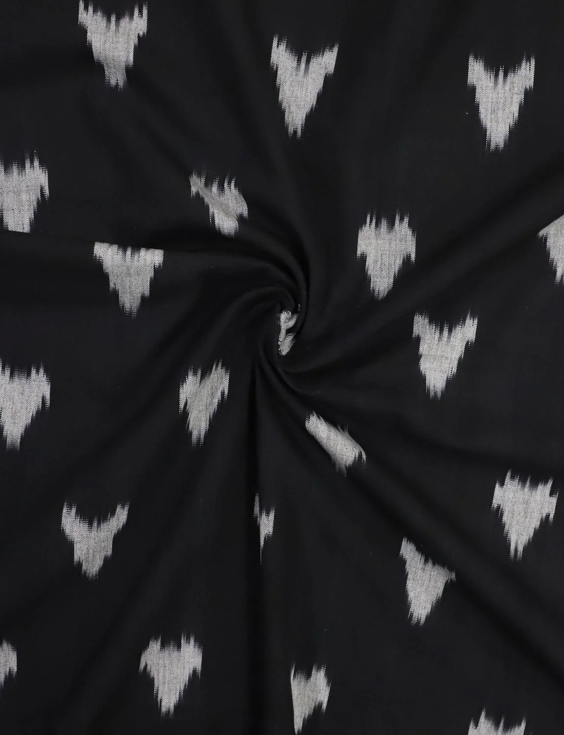 Black White Ikat Handwoven Cotton Fabric by the Yard - Image 2