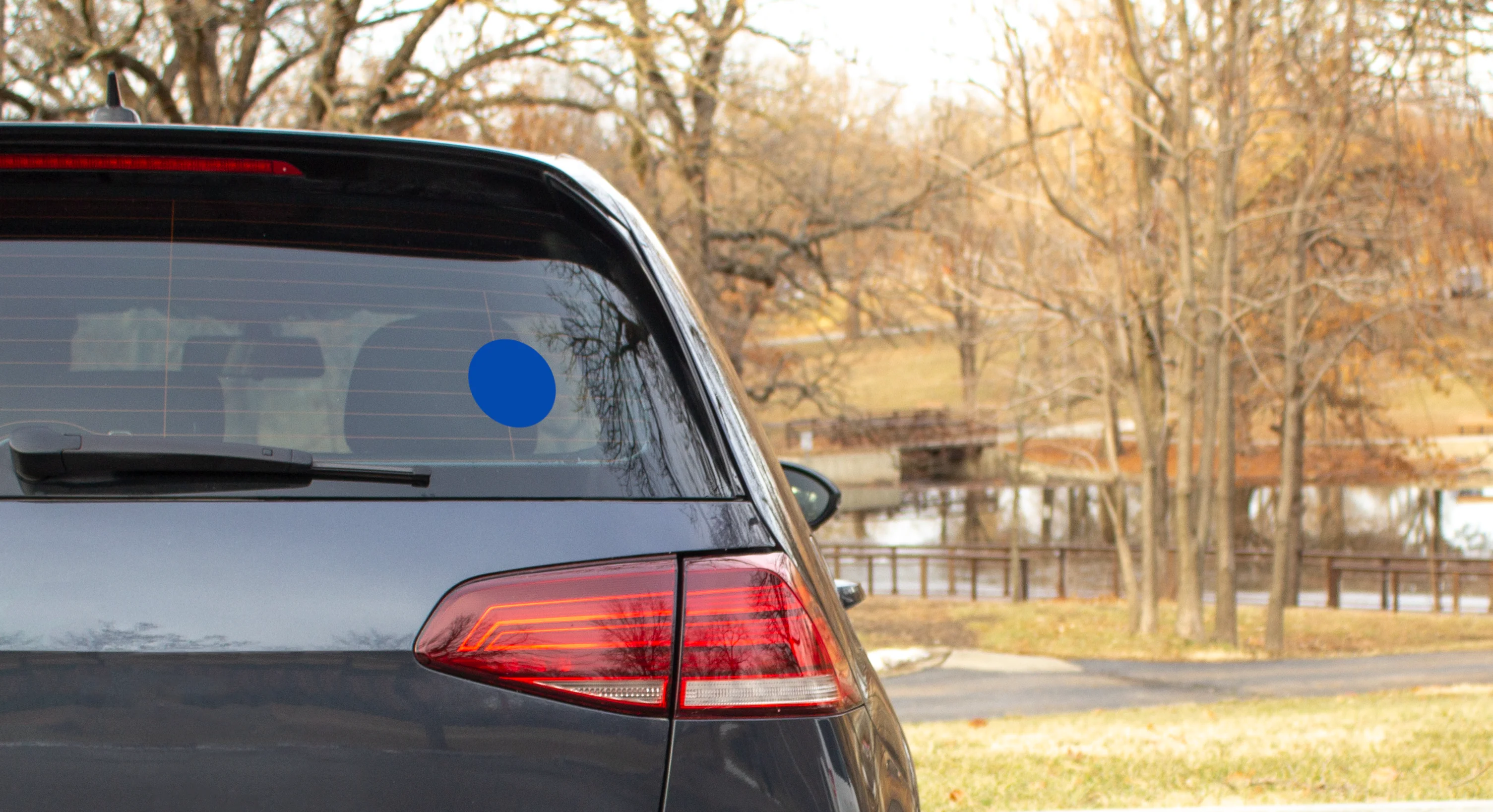 Blue Dot in Red State - Car Window Cling - Image 4