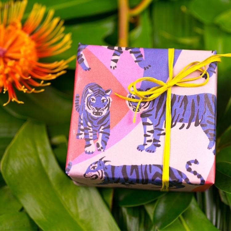 Blue Tigers • Double-Sided Everyday Eco Wrapping Paper - Image 4