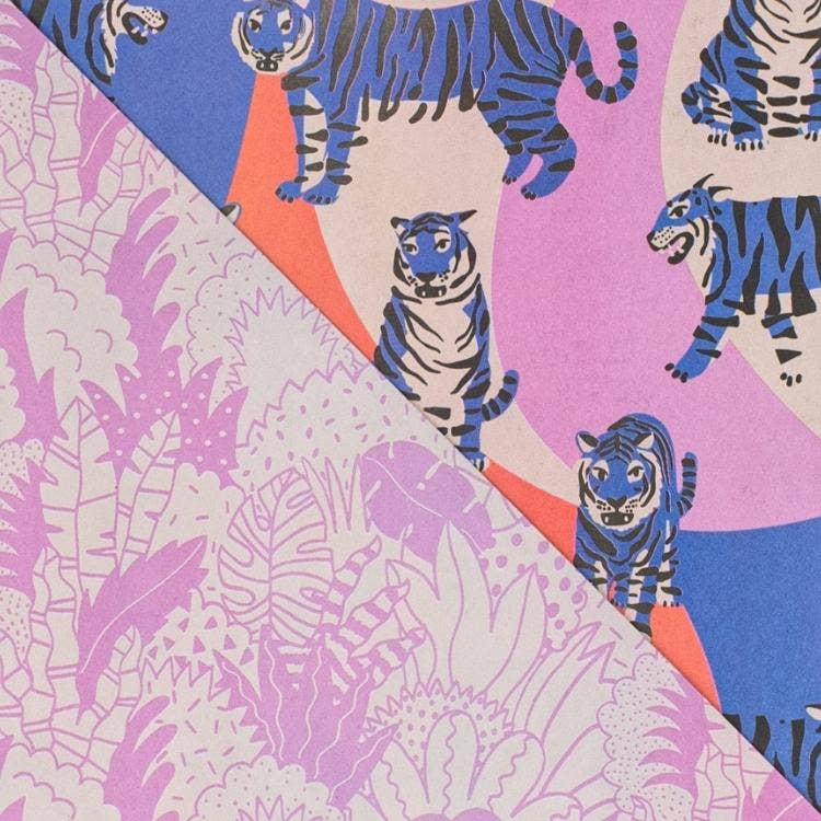 Blue Tigers • Double-Sided Everyday Eco Wrapping Paper - Image 6