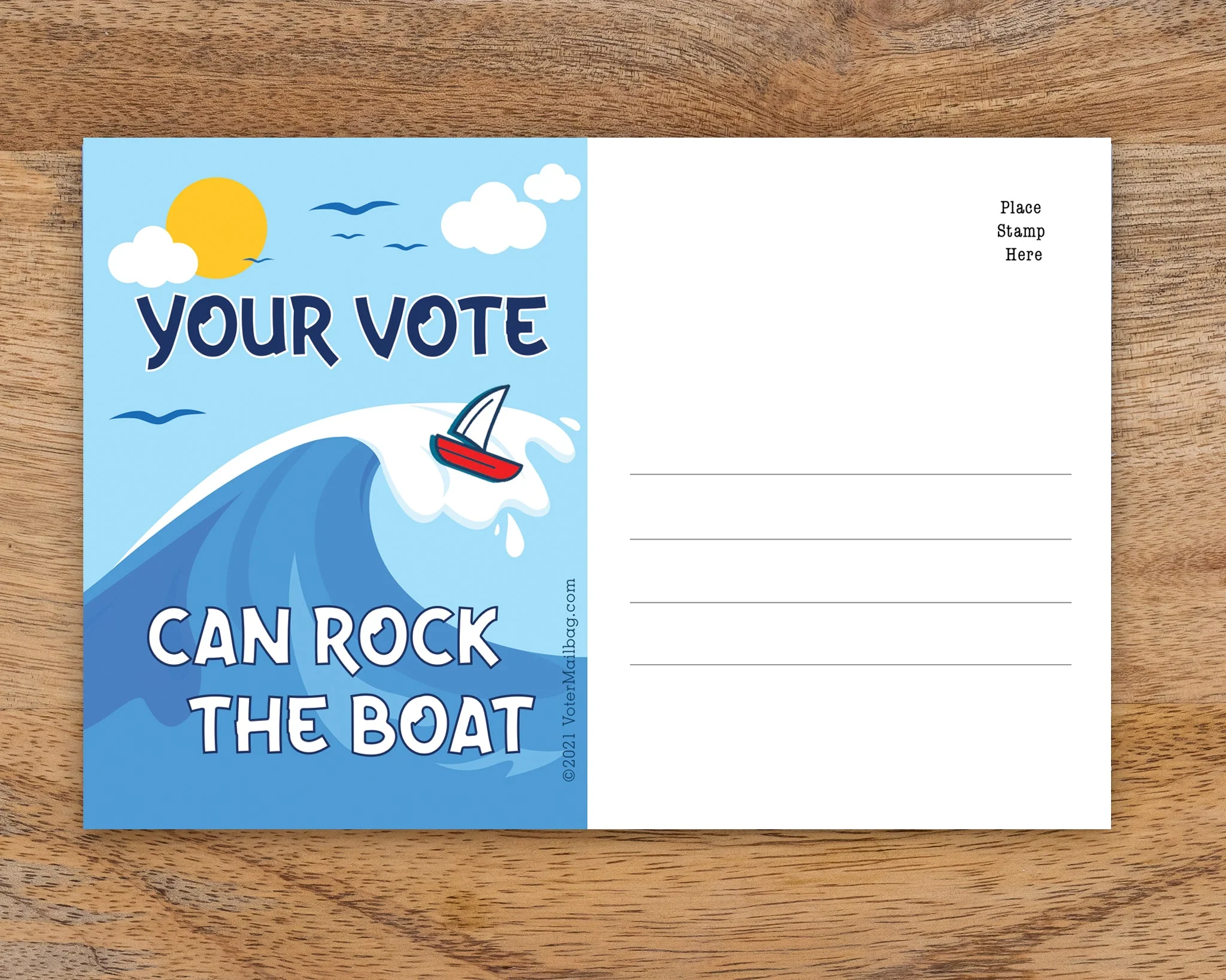 Blue Wave Blank 4x6 Voter Postcards - Image 3