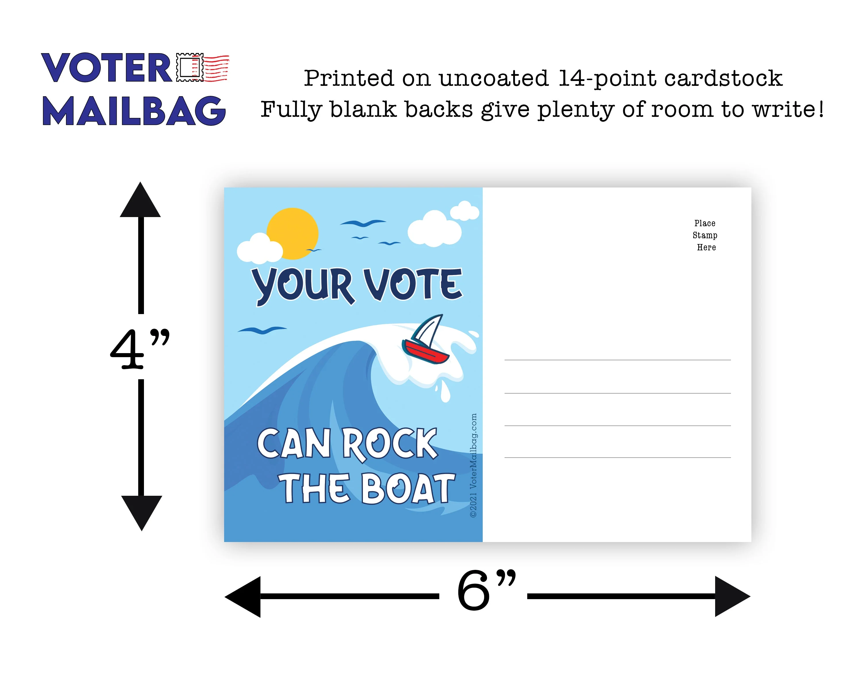 Blue Wave Blank 4x6 Voter Postcards - Image 5