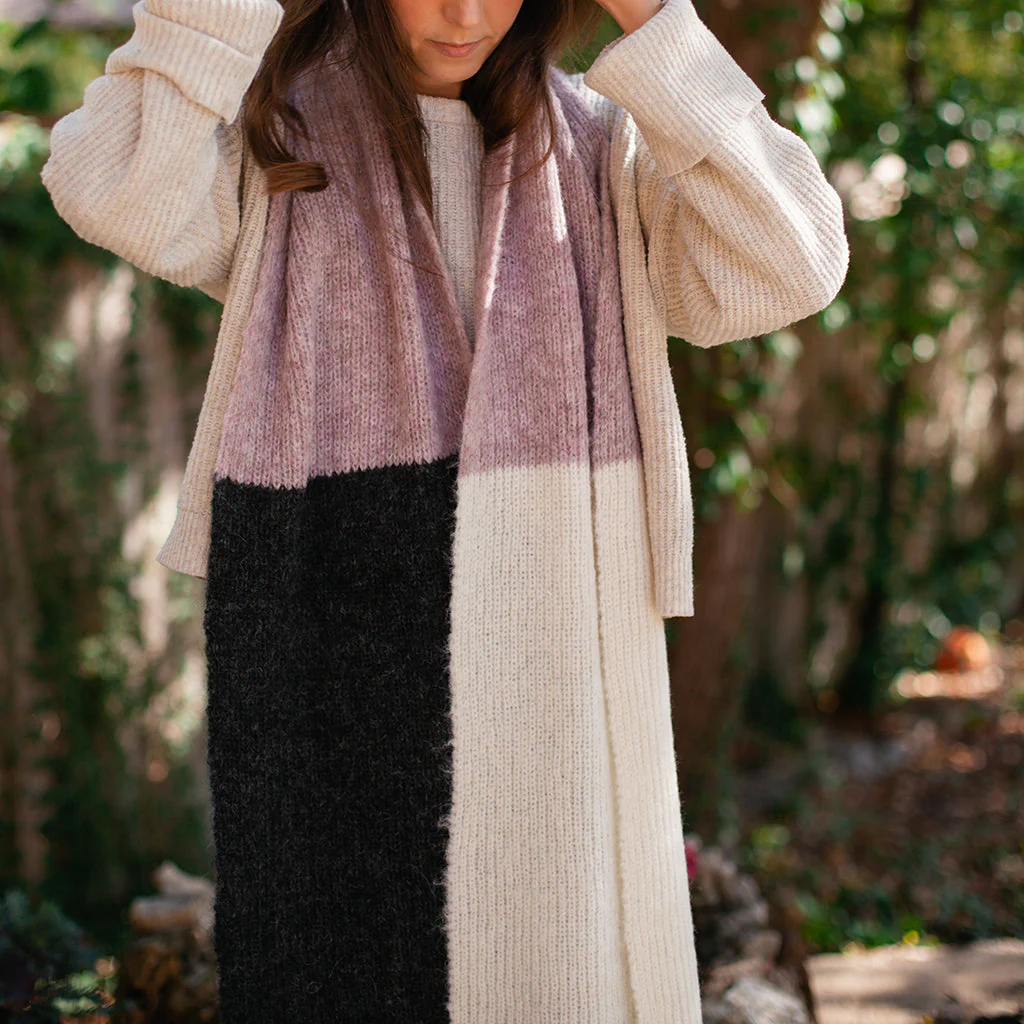 Blush Color Block Alpaca Scarf - Image 3