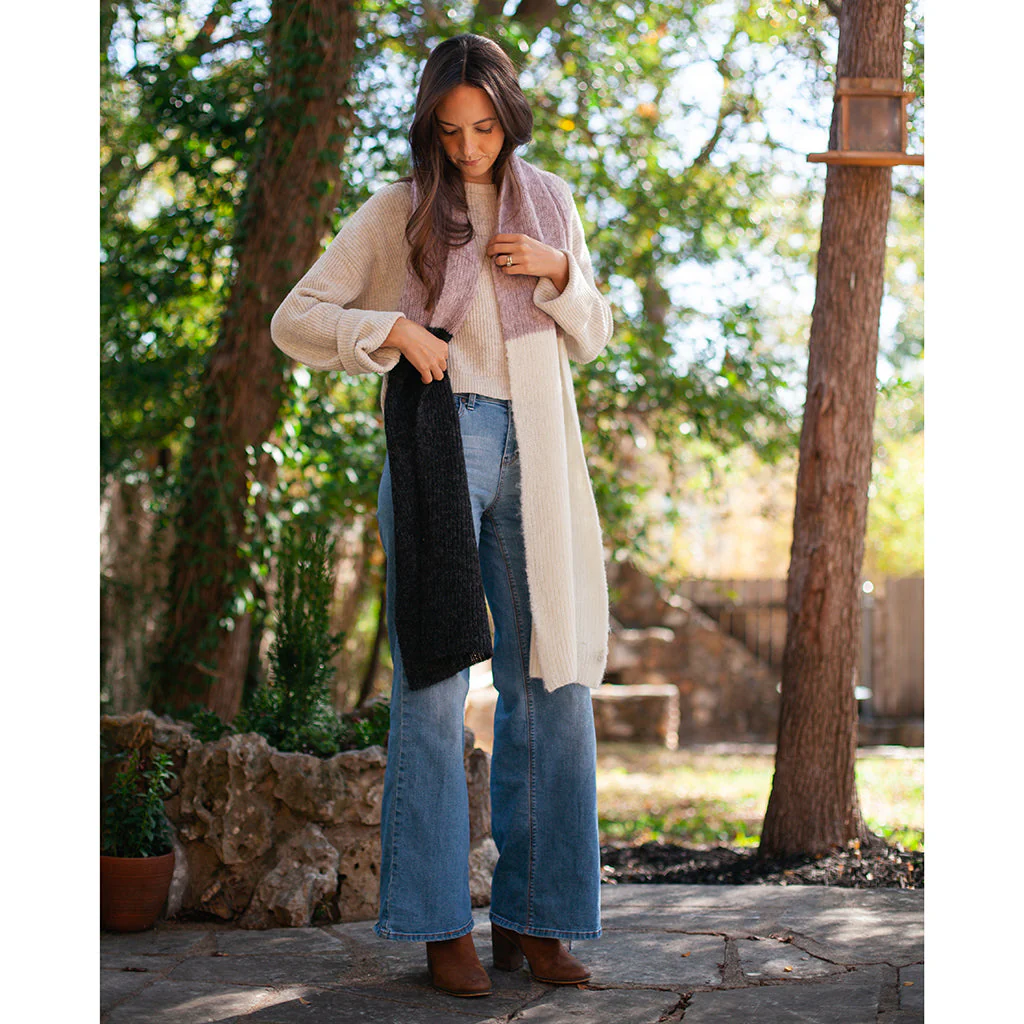 Blush Color Block Alpaca Scarf - Image 4