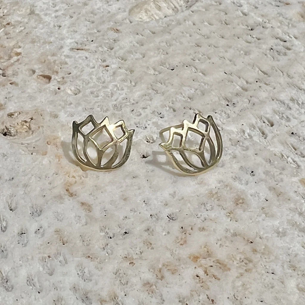 Bombshell Lotus Stud Earrings - Image 2
